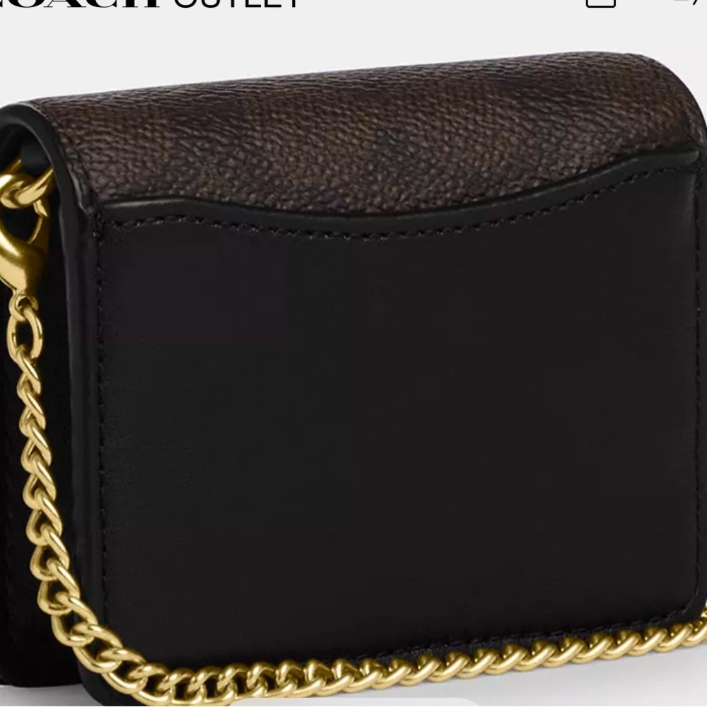 Coach Mini Wallet On A Chain In Signaure Canvas - Picture 4 of 6